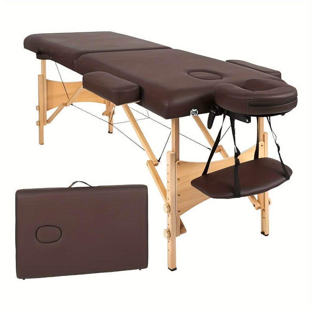 2-Fold Portable Massage Table with Face Cradle & Carrying Bag — Adjustable Height PU Leather Lash Bed for Spa, Tattoo, Esthetician & Home Use, 6 Colors, 2 Sizes - product image 12