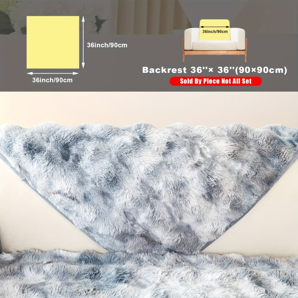 Plush Sofa Cover Faux Lamb Thick Fluffy Couch Slipcover Pet Friendly Machine Washable Gradient Color Polyester Furniture Protector for Armchair Single Double Triple Sofa Living Roo - product image 30