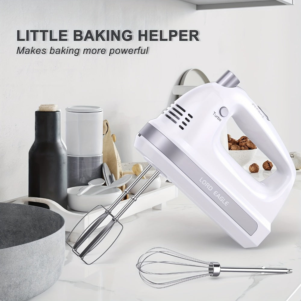 Hand Mixer Electric 300W with Stainless Steel Attachments & Storage Case - 5-Speed Control for Baking Cakes, Eggs & Whipping Cream, Compact Kitchen Handheld Mixer for Home Use - product image 2