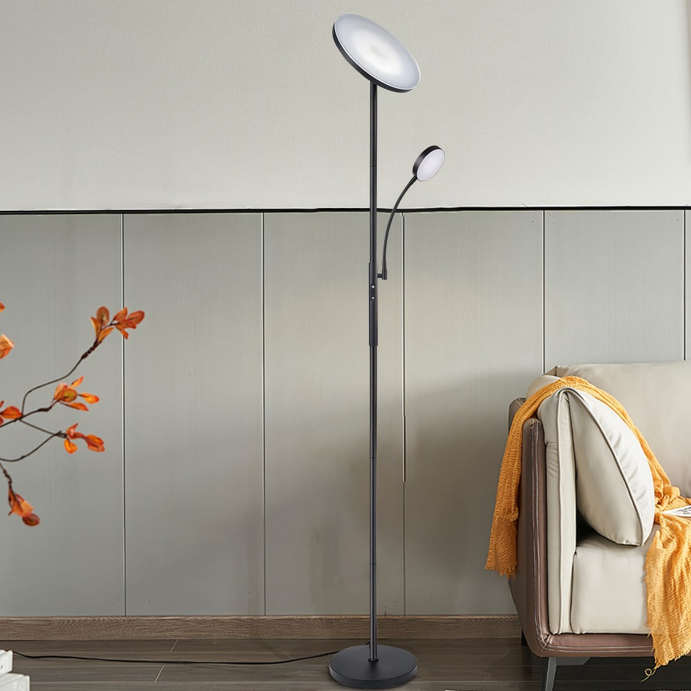 LED Floor Lamp with Reading Light – 27W 2300LM Dimmable Torchiere Standing Lamp, 4 Color Temperatures, Remote & Touch Control, Metal Base for Living Room Bedroom Home Office (Black - product image 13