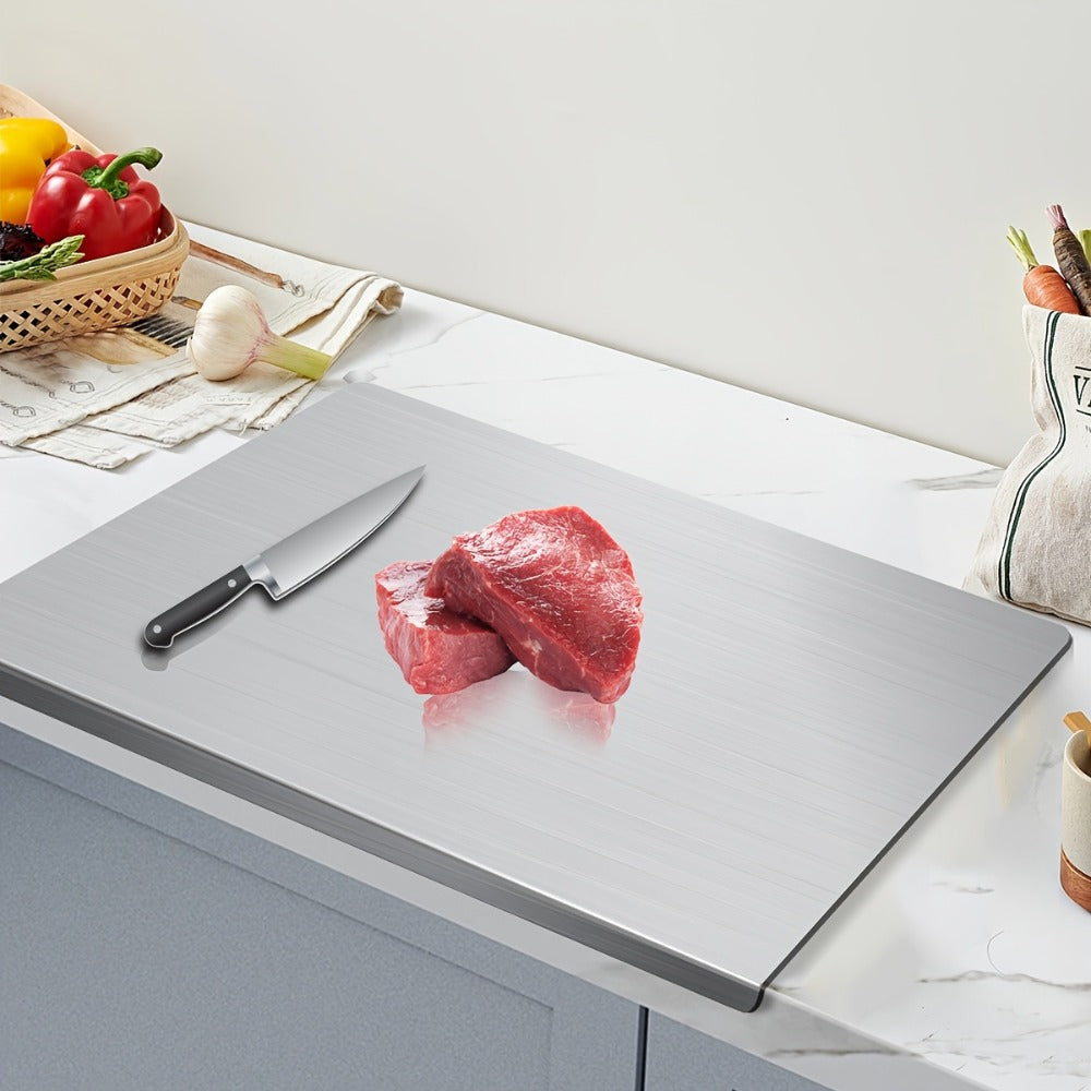 Stainless Steel Cutting Board Large Extra Thick 304 Food Grade Metal Chopping Board Non-Slip Butcher Block for Kitchen Meat Vegetables Fruits with Juice Groove - product image 2