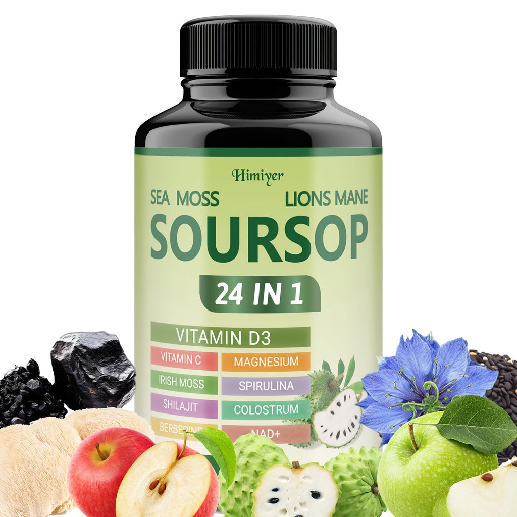 Soursop Capsules Advanced Herbal Supplement with Shilajit, Irish Moss, Berberine & NAD+ – Immunity, Antioxidant & Circulatory Support | Vitamin D3, C & Magnesium | ShopVora UK - product image 11