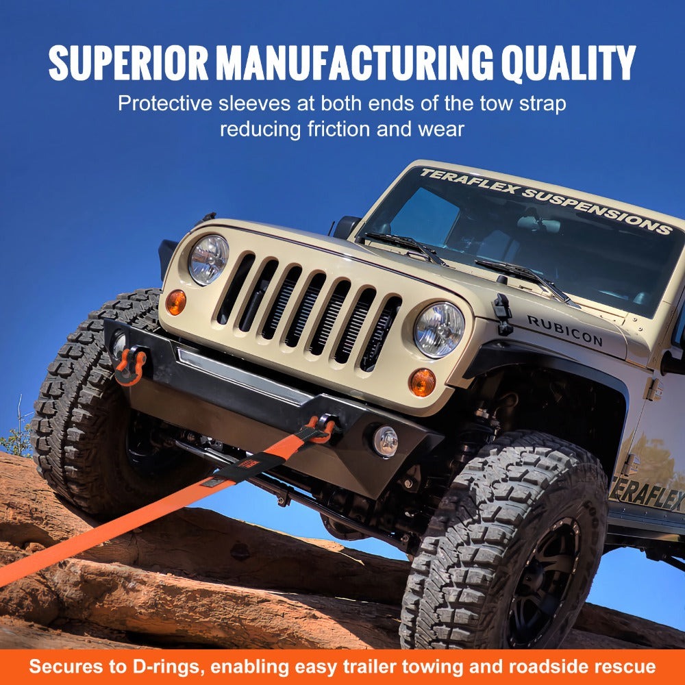 Tow Strap Recovery Kit 3 Inch x 30 ft 36000 lbs Breaking Strength Triple Reinforced Loop Protective Sleeves D-Ring Shackles Storage Bag for Truck Jeep SUV ATV Off Road - product image 6