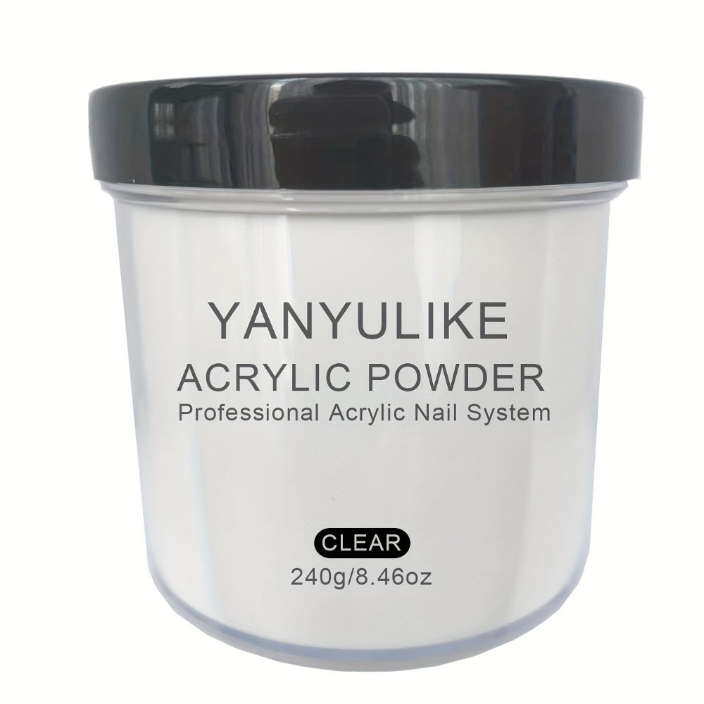 Acrylic Nail Powder 8oz Professional Clear Pink Nude White Fast Set No Lamp Required for Nail Extensions 3D Nail Art Carving Salon Quality Bulk Powder for Beginners Techs - product image 3