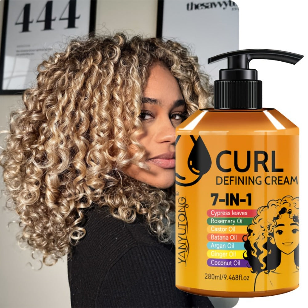 Curly Hair Styling Cream 7-in-1 Long-Lasting Hold & Flexible Definition - Frizz Control, Non-Sticky Formula, Natural Bounce for Wavy & Curly Hair, Adults, 280ml - product image 3