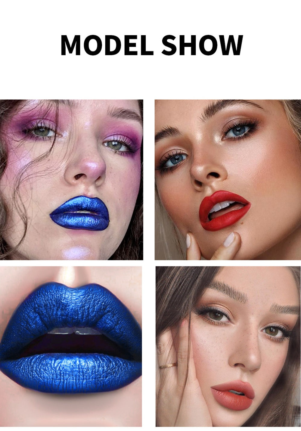 Bold Blue Matte Lip Gloss Set 3pcs Waterproof Long-Lasting Smudge-Proof Liquid Lipstick – Electric Blue Cobalt Shades Vegan Hypoallergenic Formula All Skin Tones Festival Makeup Wo - product image 15
