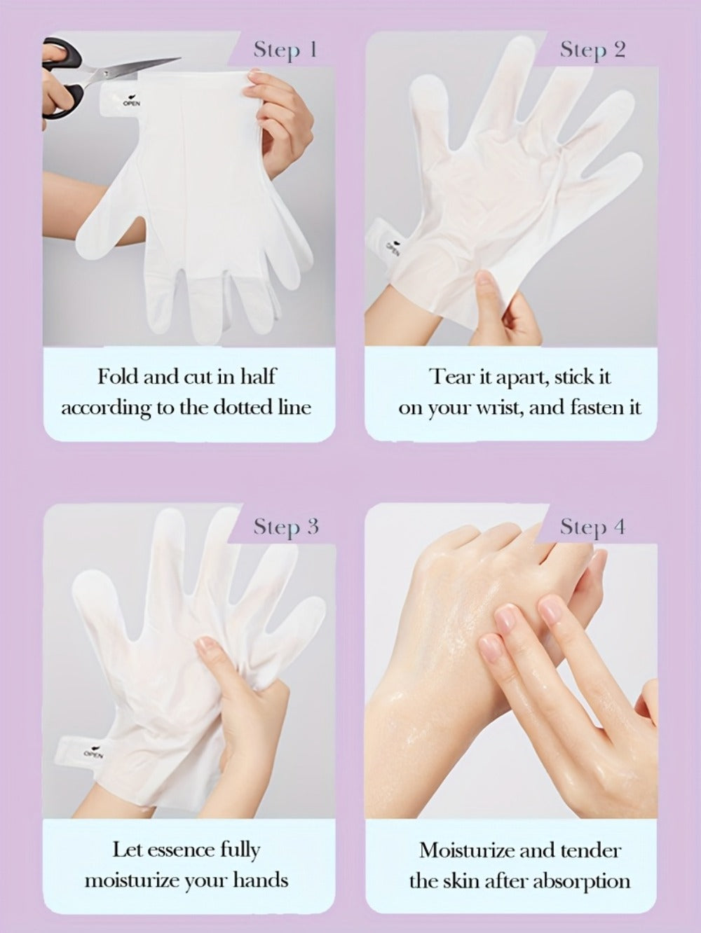 Moisturizing Hand Mask Gloves Glycerin & Lavender 4 & 8 Pairs — Natural Essential Oil Deep Hydrating Hand Spa Treatment, Hypoallergenic Individually Wrapped Hand Care Gift for Wome - product image 8