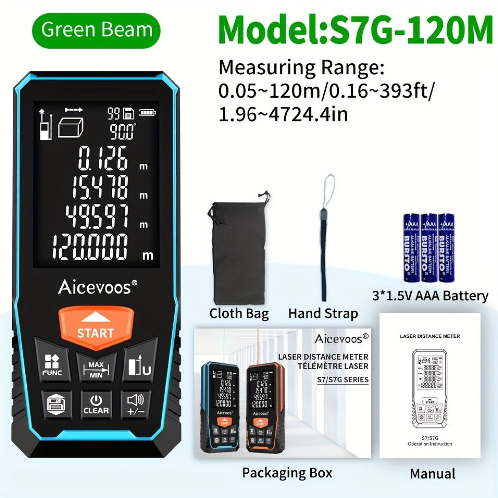 Laser Distance Meter Green Beam Digital Rangefinder 50M 70M 100M 120M Laser Tape Measure with LCD Display for Construction Surveying Indoor Outdoor Measuring - product image 9