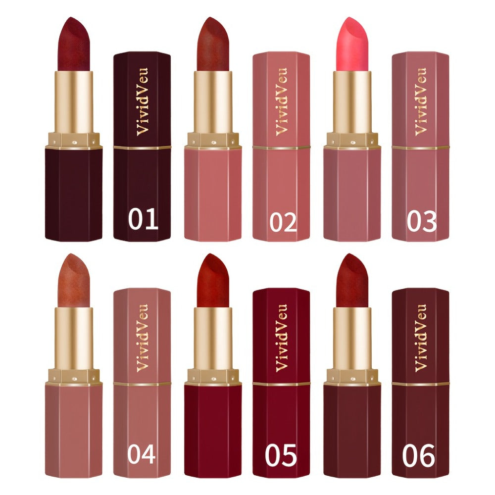 Berry Lipstick Set 6pcs Squalane Moisturizing Cream Formula — Smooth Buildable Color Rose to Deep Plum, Easy-Apply for All Skin Tones, Holiday Halloween Christmas Makeup Gift for W - product image 3