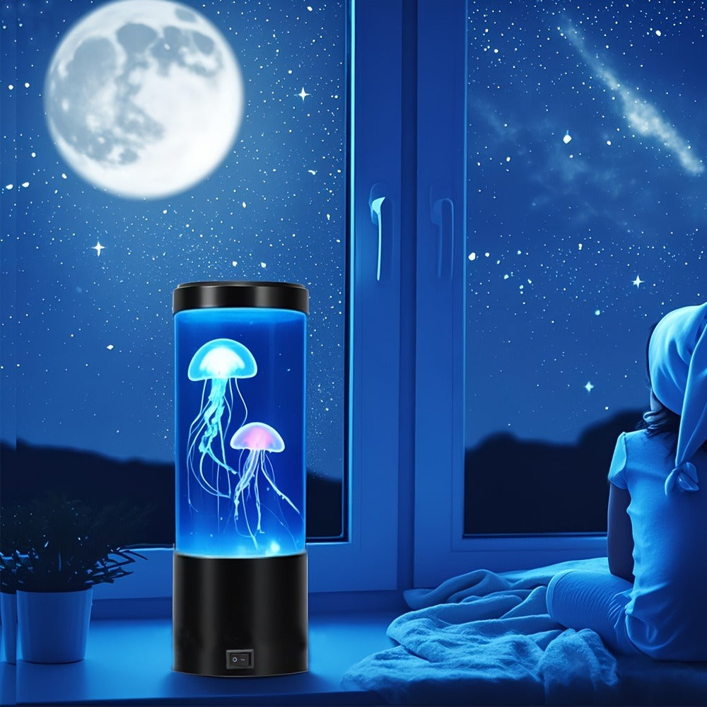 Jellyfish Lamp Deep Sea Atmosphere Night Light - Lifelike Color Changing LED Jellyfish Lava Lamp for Bedroom, Home Decor, Headboard, Easy Install, Soft Glow Nightlight Gift - product image 2