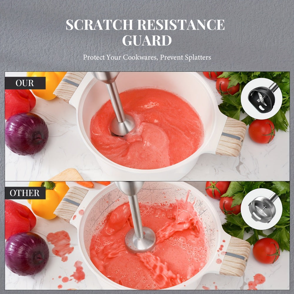 Immersion Blender Handheld 6-in-1 & 7-in-1 1000W 20-Speed Turbo – Titanium Blades BPA-Free with Dough Hooks Egg Beater Whisk Beaker & Chopper | Scratch-Resistant Hand Blender Kitch - product image 6