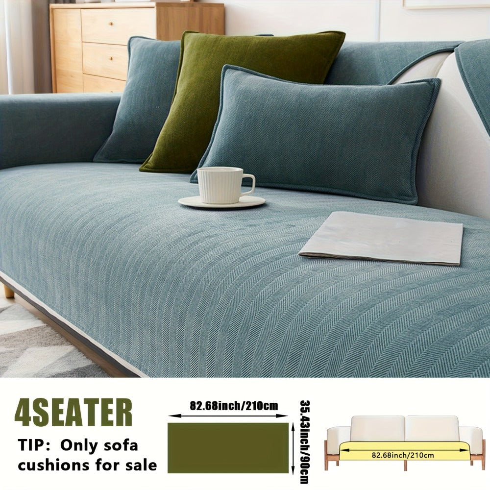 Chenille Ribbed Sofa Cover - Pet Friendly Non-Slip Machine Washable Soft Stretch Slipcover for 1-4 Seater Sectional Sofa Living Room Bedroom Office, 9 Colors - product image 38
