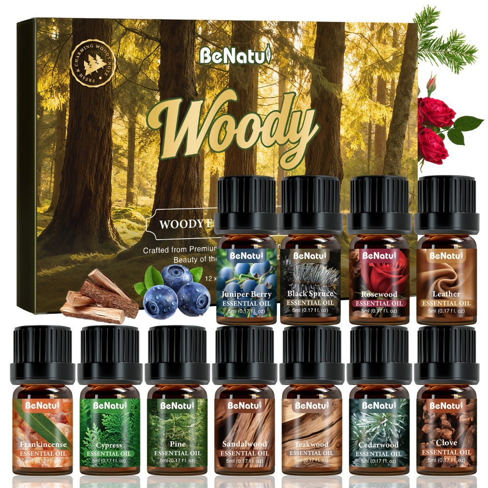 Essential Oil Set for Diffuser Humidifier Candle Making, Woody Coffee Date Night Garden Aroma Botanical Fragrance Oils, Sandalwood Cedarwood Lavender Peppermint Scents, Christmas V - product image 3