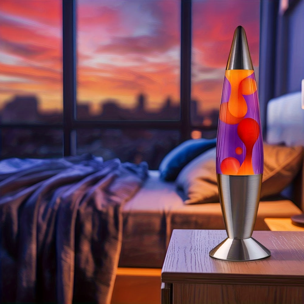 Lava Lamp 16 Inch for Bedroom Living Room Office, Relaxing Liquid Motion Lamp with Purple Water Yellow Wax, Retro Night Light Home Decor Accent - product image 2
