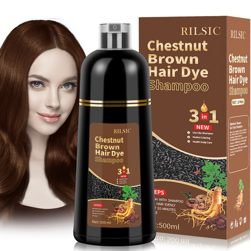 RILSIC 3-in-1 Gray Hair Color Shampoo with Plant Squalene — 100% Gray Coverage Wash & Condition Instant Results, No Mix No Ammonia, 16.91oz / 500ml for Women & Men All Hair Types - product image 16