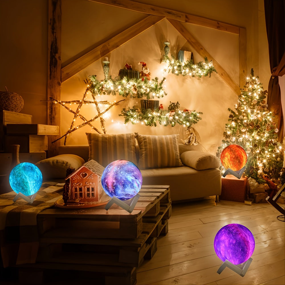 Moon Lamp Night Light 16 Colors 3D Galaxy Lamp with Wooden Stand Remote Control USB – Perfect Birthday Gift for Women Men Lovers (5.9 Inch) - product image 8