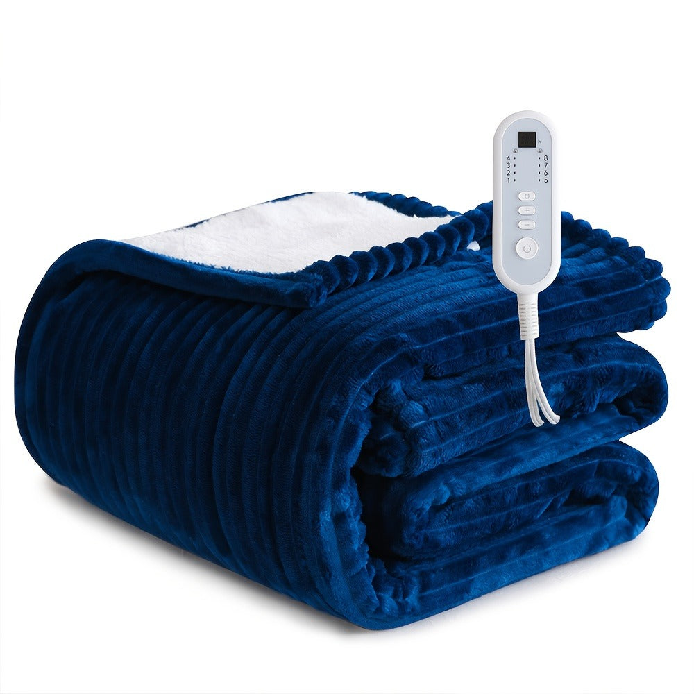 Electric Blanket with Temperature Control and Timer – Extra Large Flannel Heated Blanket, 8 Levels 10-Hour Auto-Off, Machine Washable, PTC+NTC Overheat Protection, Throw Twin Full  - product image 8
