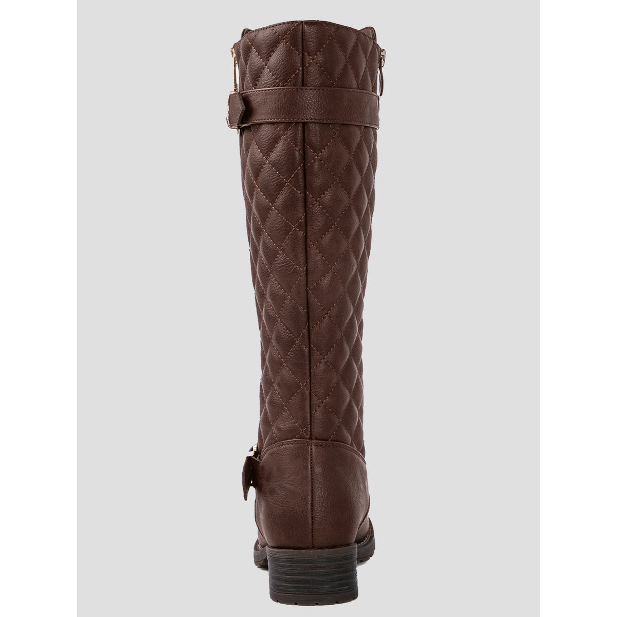 Women's Grey Quilted Knee-High Fall Winter Fashion Riding Boots 9M