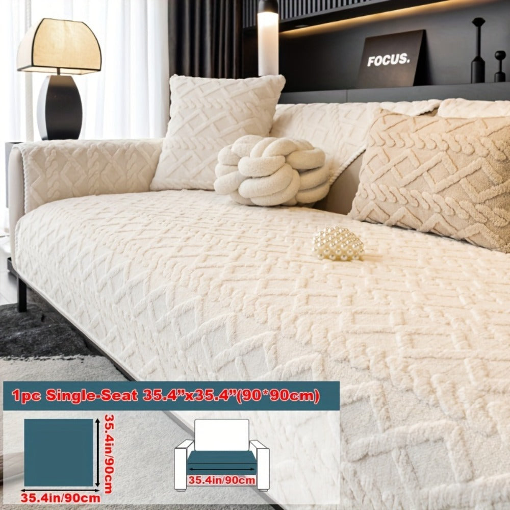 Plush Sofa Cover Couch Cover | Anti-Slip Pet Dog Friendly Velvet Sofa Mat, Single Two Three Four Seat, Backrest Armrest Pillow Cover, Living Room Bedroom Decor - product image 23