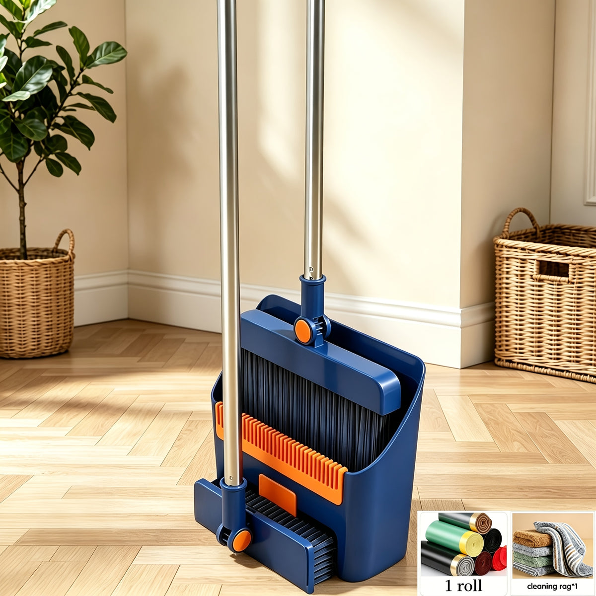 2-In-1|3-In-1|4-In-1 Household Broom with Dustpan Floor, Brush Set Foldable Broom with Dustpan Combo Set and Brush Household Cleaning Tool Set - product image 13