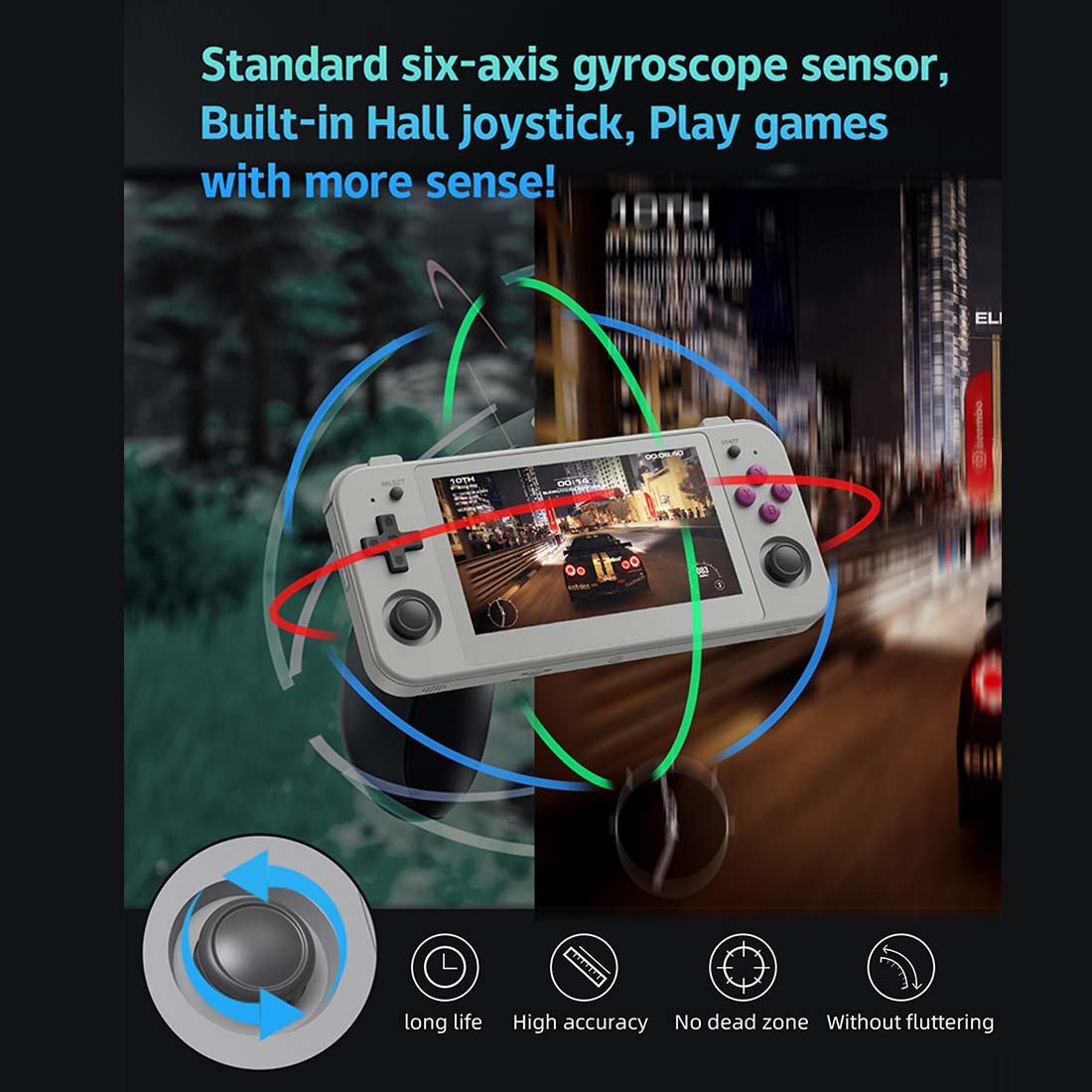 Anbernic RG505 Handheld Game Console Android 12 OLED 4.95-Inch Retro Emulator 5000mAh Hall Effect Joystick Wi-Fi Bluetooth for Home Ambiance & Task Lighting