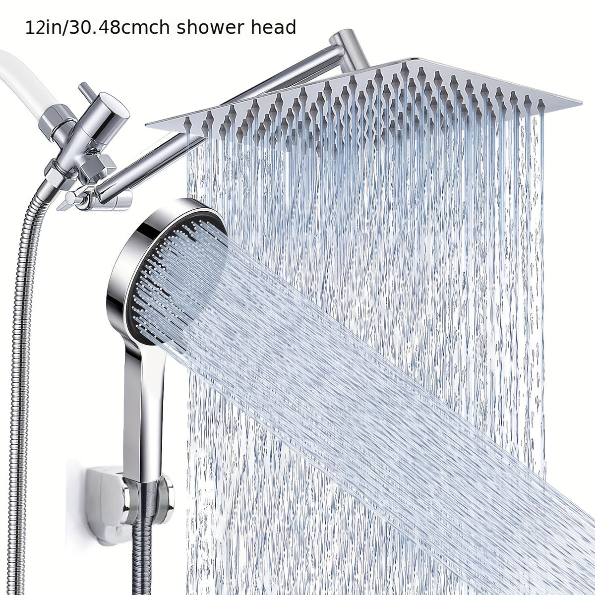 Shower Head, High Pressure Rainfall/Handheld Shower Combo With Extension Arm, 9 Settings, Anti-leak Shower Head With Holder, Height/Angle Adjustable, Chrome - product image 7