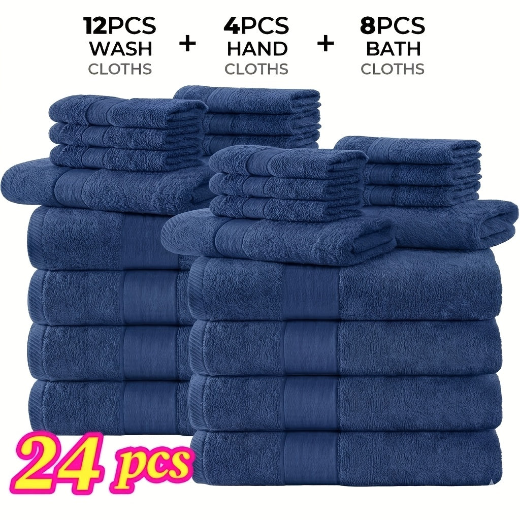 Luxury Towel Set 12 or 24 Piece Hotel Quality Cotton - Highly Absorbent Quick Dry Thick Bath Towels Hand Towels Washcloths | 7 Colors | Hotel Spa Gym Home Bathroom Essentials Gift  - product image 20