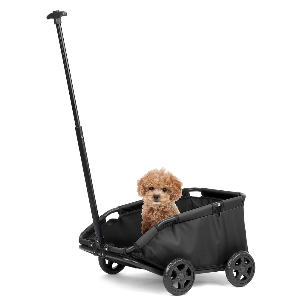 Pet Stroller for Small Dogs & Cats Foldable Mini Dog Wagon with Extendable Pull Handle, Built-In Cushion, Safety Rope & Storage Bag | Featherlight Travel Cart - product image 4