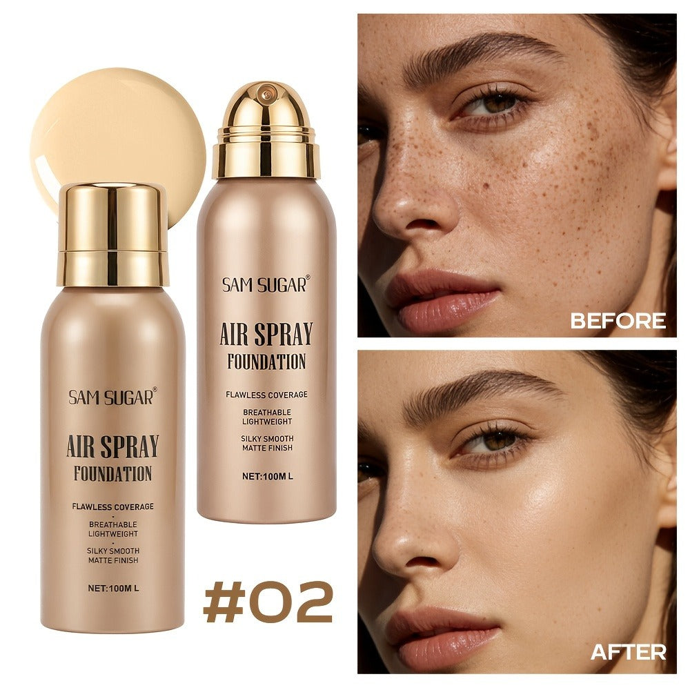 Waterproof Matte Foundation Spray Powder with Brush Set for Women - Sweat-Proof Long-Lasting Full Face Coverage Natural Finish Oil Control, 3 Shades for All Skin Types - product image 16