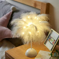 Feather LED Table Lamp – 40-Head Copper Wire Night Light, Romantic Atmosphere Lamp for Bedroom Living Room, Cute Desk Decor Light for Birthday Valentine's Day Gift (White / Pink, 1 - product image 12