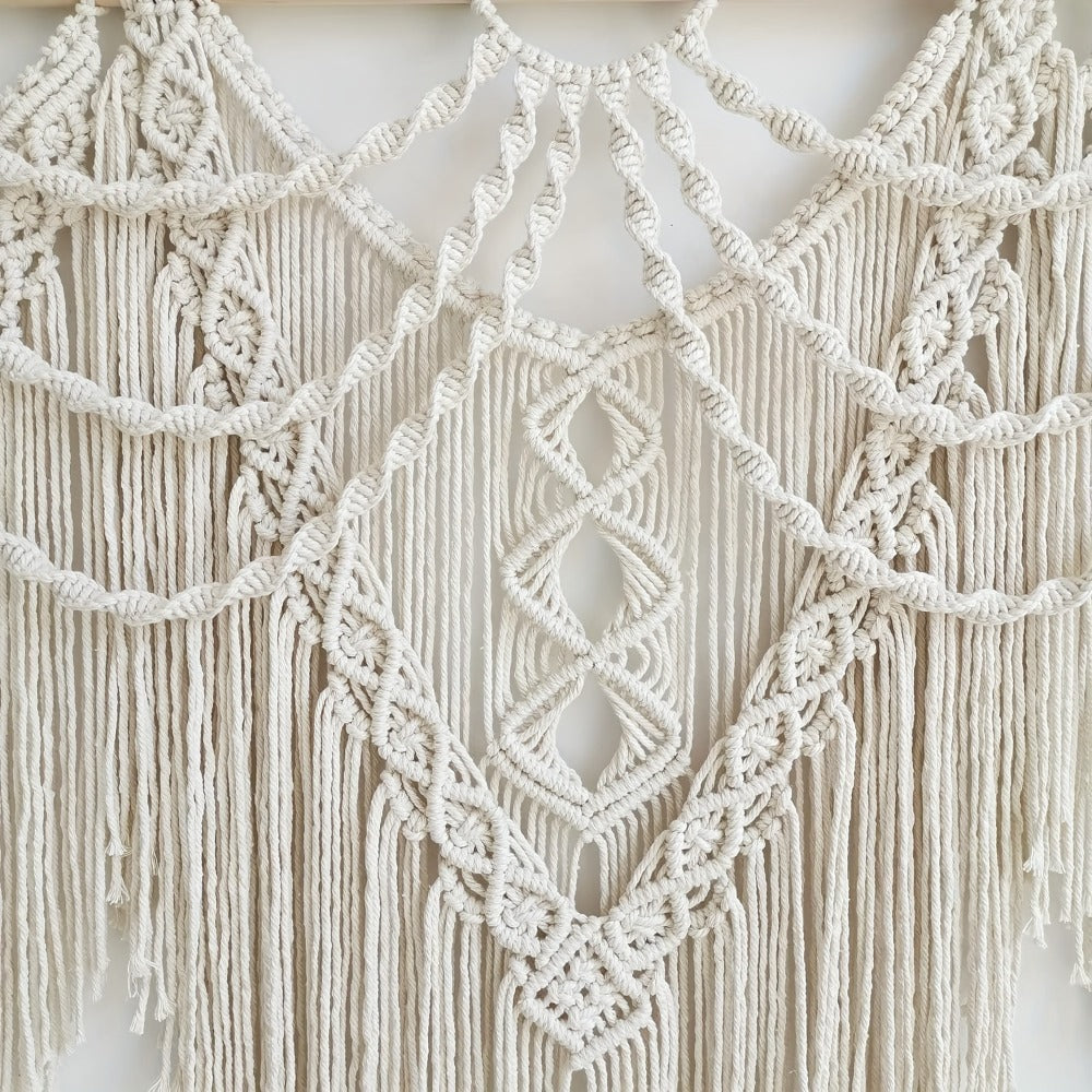 Large Macrame Wall Hanging 43x32 Inch Handmade Bohemian Woven Tapestry Boho Wall Decor for Bedroom Living Room Wedding Party Aesthetic Room Decor Artisan Cotton Rope Wall Art - product image 5