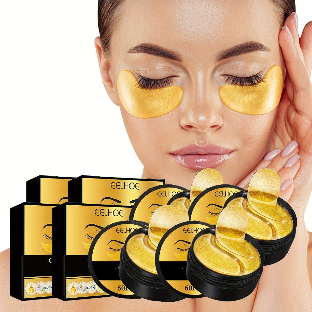 Under Eye Patches 120pcs (2 Boxes) with Hyaluronic Acid, Collagen & Glycerin - Gold Eye Mask for Dark Circles, Puffiness & Fine Lines, Deep Moisturizing Eye Contour Treatment - product image 4