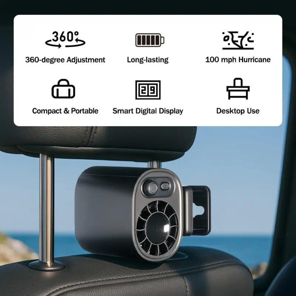 Clip-On Car Fan USB Rechargeable Sun Visor Fan Adjustable Speed Portable Quiet Mini Cooling Fan for Car Truck SUV Road Trip Summer Travel - product image 7
