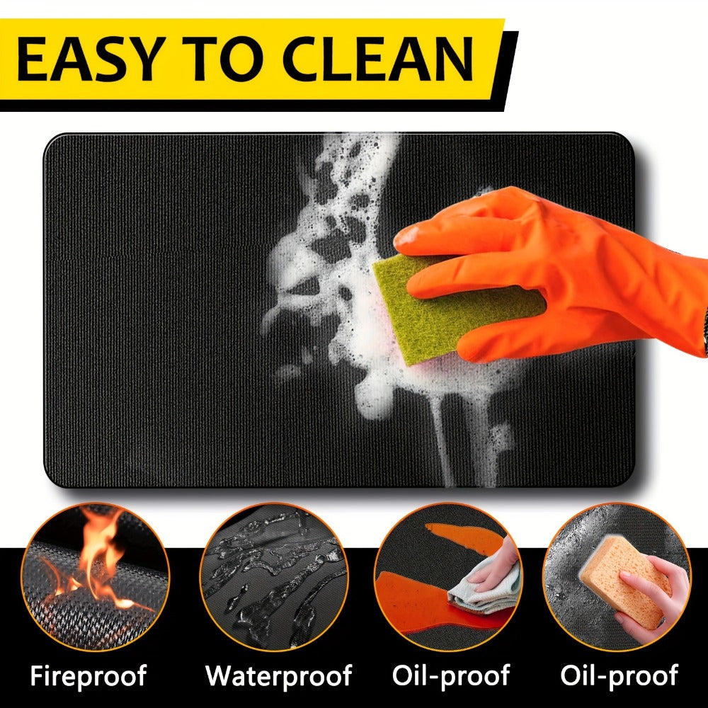 Grill Mat Fire Resistant BBQ Pad – Oversized Under Grill Mat 2000°F Heat Resistant, Waterproof Oil-Resistant Deck Protector for Outdoor Grilling, Fireplace & Fire Pit – 60x48, 72x3 - product image 8