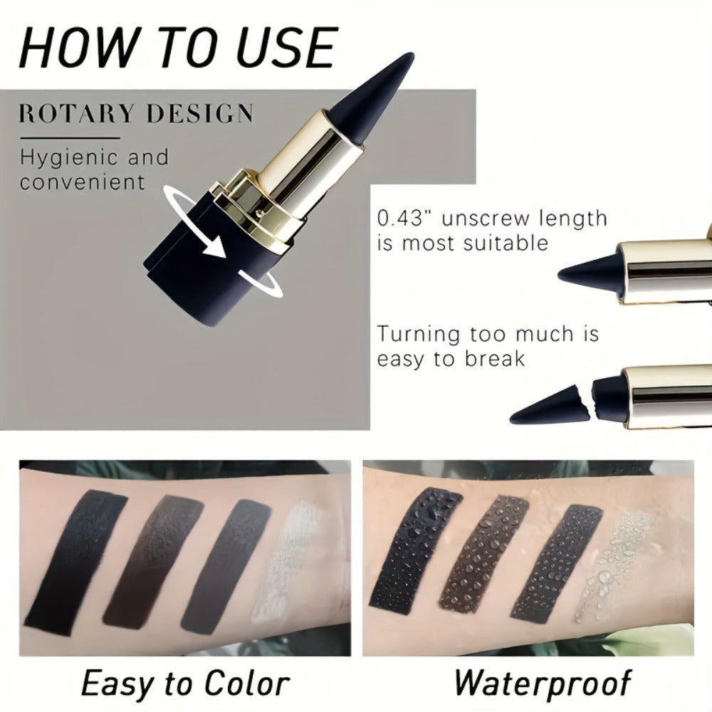 Waterproof Gel Eyeliner Stick 2 or 4PCS 24-Hour Long-Lasting Matte Fast-Drying Non-Smudge Eye and Lip Liner with Brush - Black Brown Everyday Party Makeup Women - product image 8
