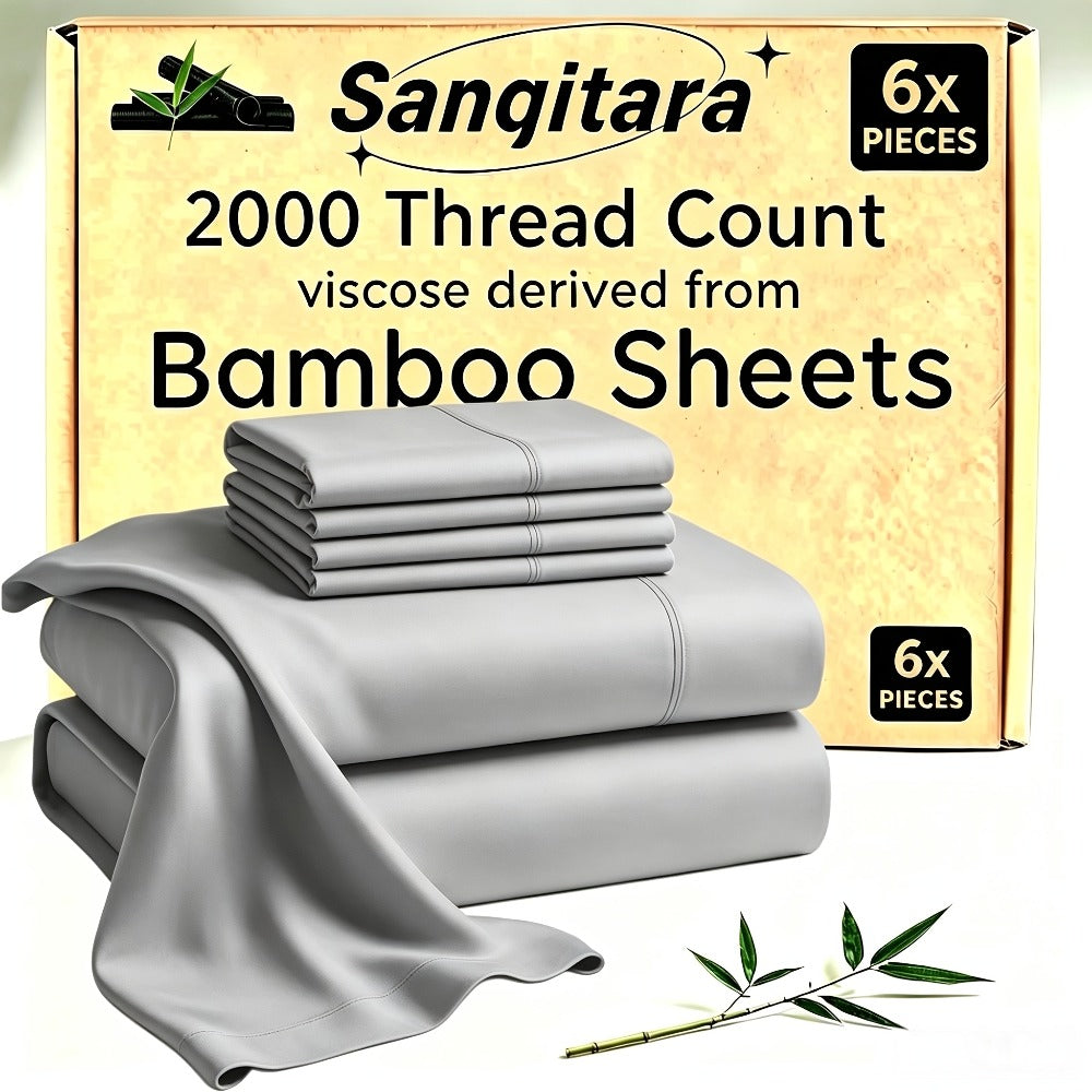 Cooling Fitted Sheet Bamboo Blend Ultra-Soft Deep Pocket Bed Sheet for Hot Sleepers Twin Full Queen King Size Machine Washable Breathable Cooling Bedding White Black Gray Navy Purp - product image 17