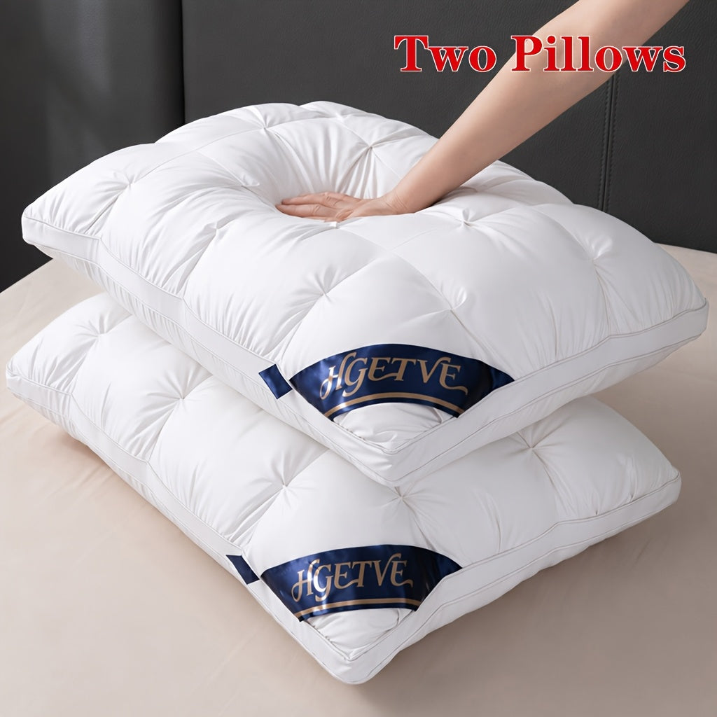 2pcs Hotel Quality Sleep Pillow, Deep Sleep Neck Pillow, Highly Elastic and Plump Pillow Core, Hypoallergenic and Skin-Friendly Pillowcase, Easy Clean, Soft - product image