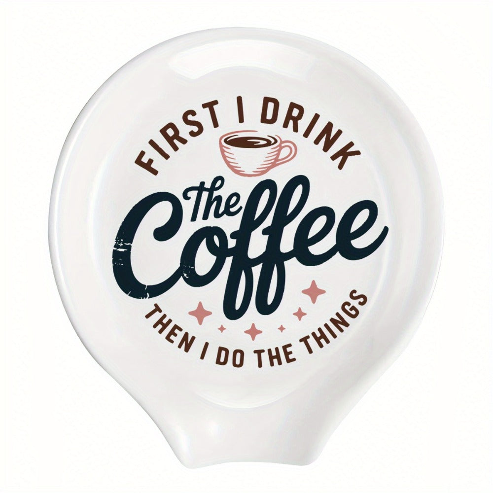 Ceramic Spoon Rest Funny Coffee Quote – "A Cup of No Return" Ceramic Utensil Holder for Coffee & Tea Spoons, Cute Spoon Holder for Kitchen Counter, Cafe Decor, Perfect Coffee Lover - product image
