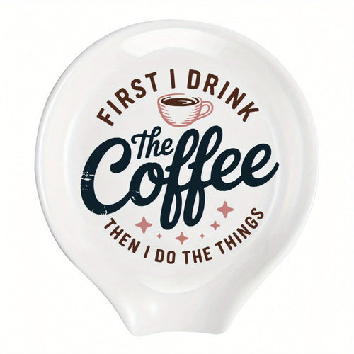 Ceramic Spoon Rest Funny Coffee Quote – "A Cup of No Return" Ceramic Utensil Holder for Coffee & Tea Spoons, Cute Spoon Holder for Kitchen Counter, Cafe Decor, Perfect Coffee Lover - product image