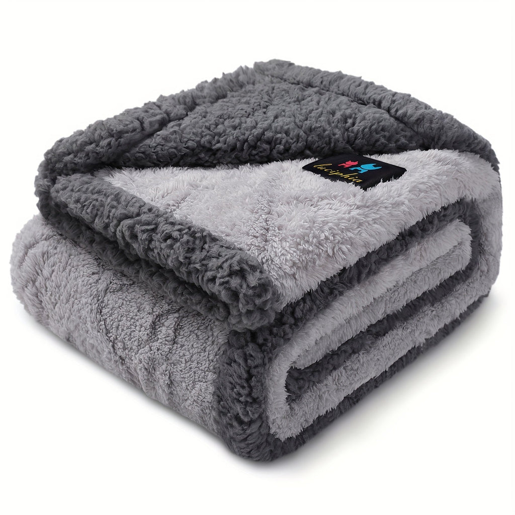 Reversible Sherpa Fleece Pet Throw Cover for Small Medium Large Dogs & Cats, 6 Sizes, 4 Colors – Liquid-Proof Dog Blanket for Sofa & Bed - product image 3