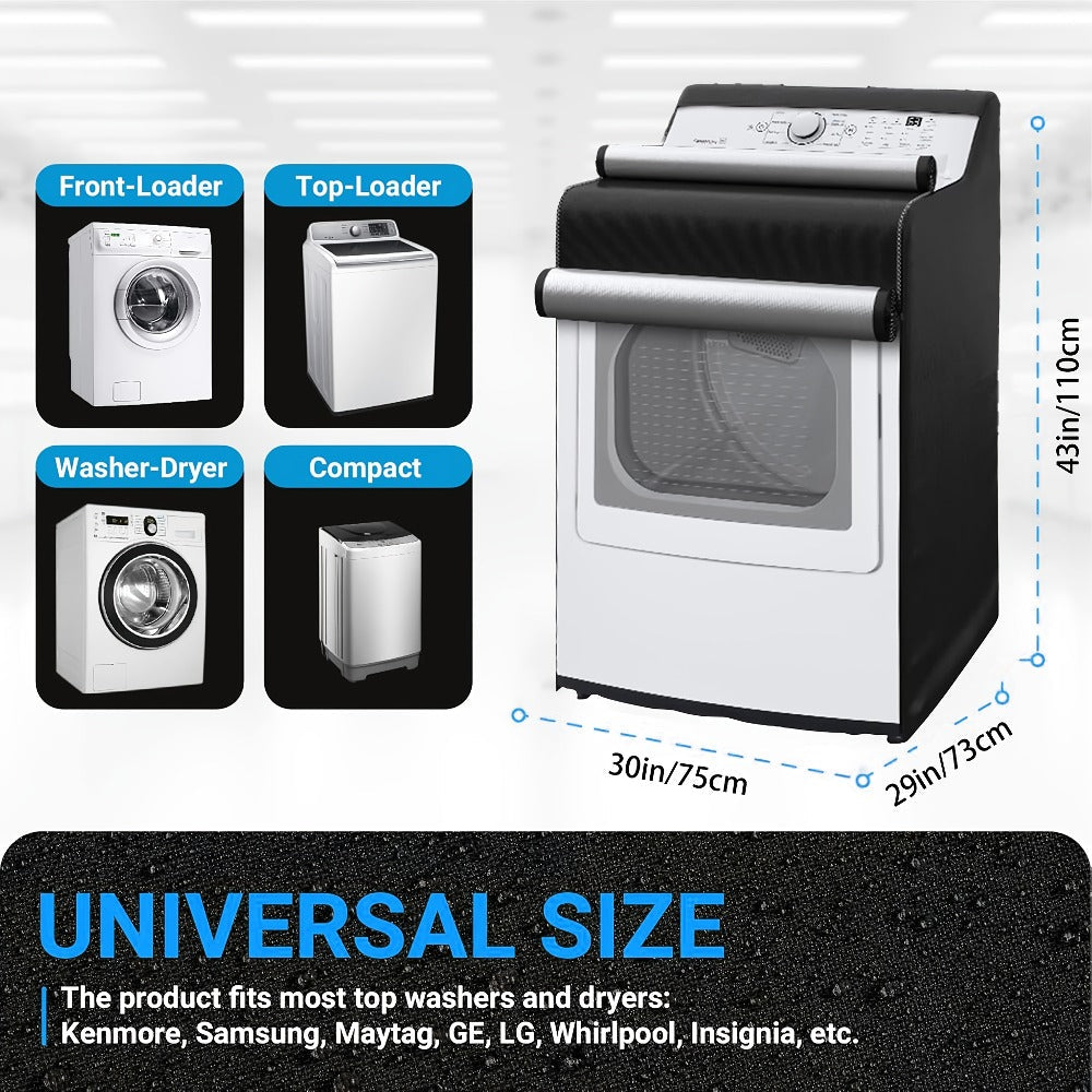 Washer Dryer Cover 420D Heavy Duty Waterproof, Indoor Outdoor Washing Machine Protector with Zipper Window, Fits Top Load & Front Load Washers Dryers, Dustproof UV-Resistant Laundr - product image 2