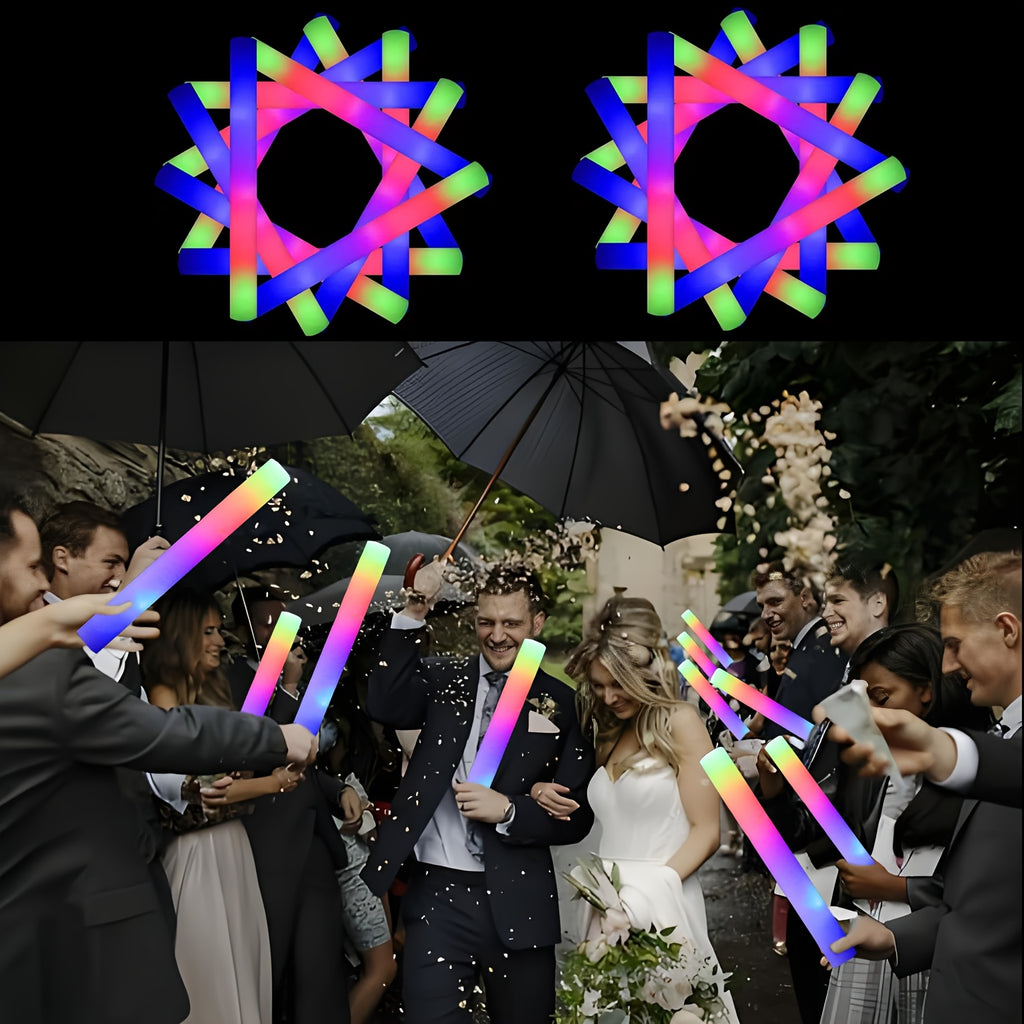 100 pcs Pack LED Foam Light Sticks - 3-Mode Color Changing Flashing Party Favors with Flashing Modes Suitable for Weddings, Birthdays, Concerts, Camping, for - product image 8