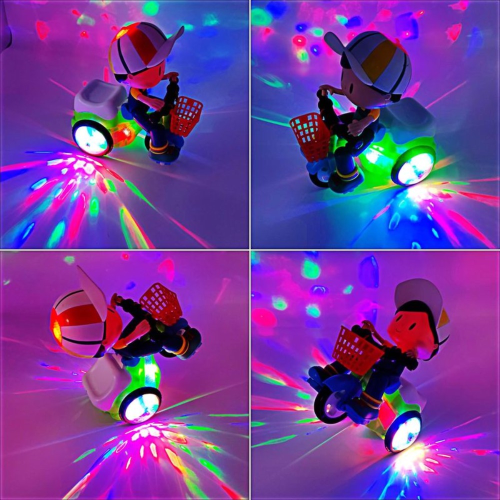 Push & Power Dual-Mode Stunt Vehicle for Toddlers Boys Girls, Birthday Christmas Gift (Multiple Colors) | Kids Electric Tricycle Toy Motorcycle with 360° - product image 9