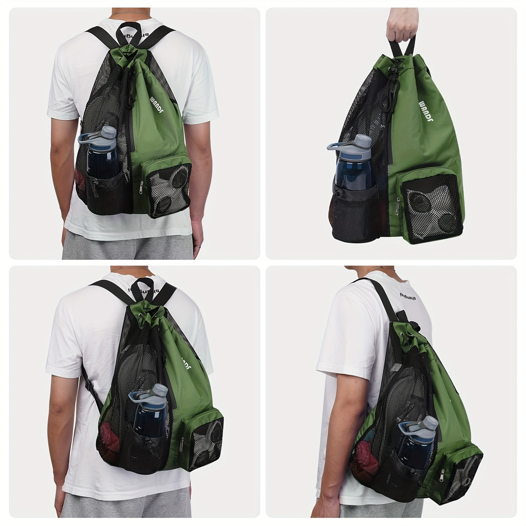 Quick-Dry Sports Backpack with Wet Pocket for Swimming, Gym & Beach, Lightweight Travel Bag for Women & Men, Adjustable Drawstring, 8 Colors – Mesh Drawstring Swim Bag