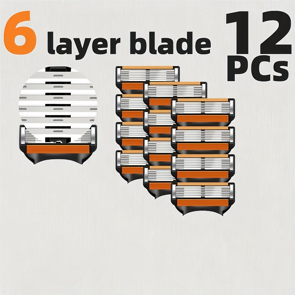 Fusion 5 Compatible Razor Blade Refills 6-Layer Stainless Steel with Free Handle — Men's Replacement Shaving Cartridges for Beard & Face, Manual Razor Heads Bulk Pack 16/24/32 Blad - product image 2