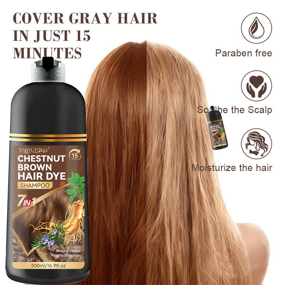 Hair Dye Shampoo Natural Plant Pigments – Covers Gray Hair Fast in 1 Wash, 16.91oz Color Shampoo in Black, Red, Brown, Dark Brown & Chestnut Brown for Women & Men, All Hair Types - product image 13