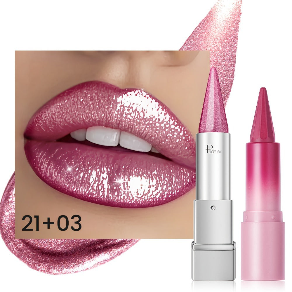 Lipstick Set 2pcs for Women — Highly Pigmented Waterproof Matte & Metallic Shimmer Lip Color Combo with Pointed-Tip Precision, Long-Lasting Full Coverage Beauty Gift - product image 2