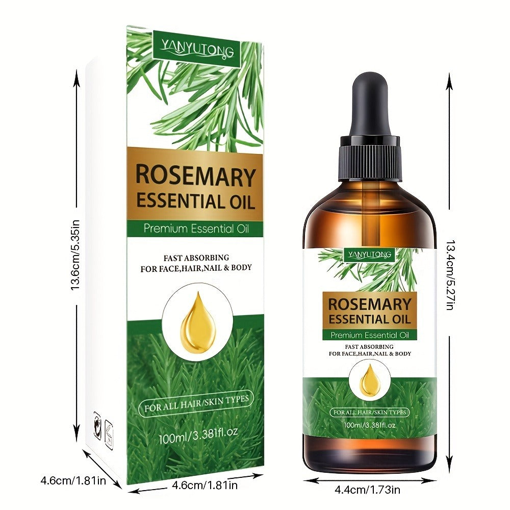 Rosemary Essential Oil 3-Pack 3.38oz Plant-Based — Hydrating Hair Growth Scalp Oil, Multi-Use for Face Body Nails Massage & DIY Beauty, Women Holiday Gift Set - product image 5