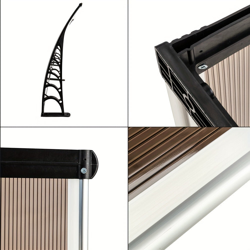 Door Window Awning Canopy 120x38 Inch Polycarbonate Rain Sun UV Snow Shield with Aluminum Bracket Easy Install Outdoor Porch Patio Entrance Shelter - product image 13