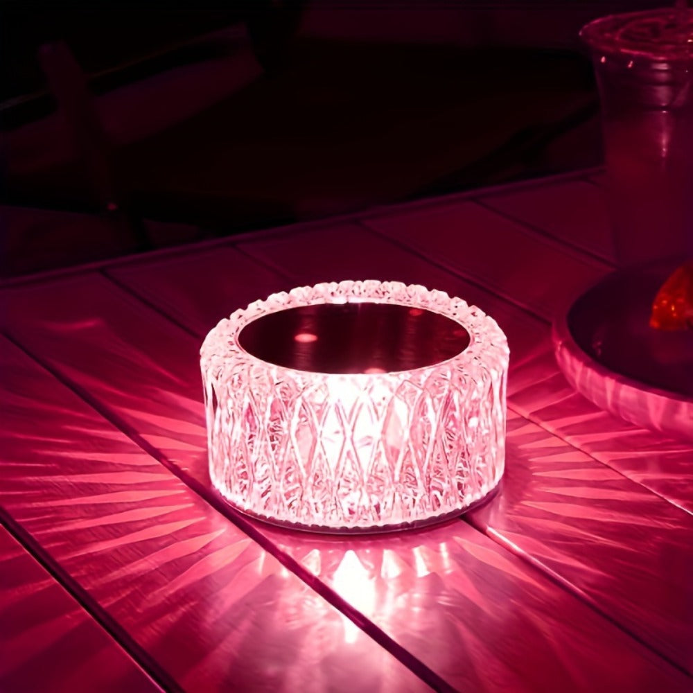 RGB LED Desk Lamp 16 Color Crystal Effect - Portable Battery Powered Night Light with Remote & Touch Control, 3-Level Dimming, Color Changing Mood Light for Bedroom Party Halloween - product image 4